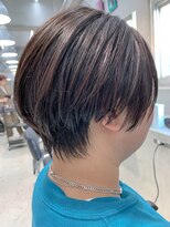 丸みショート、グレージュ、マニッシュショート
