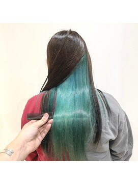 アッシュ 二子玉川店(Ash) ハイトーンの髪質改善 インナーカラー×ミントグリーン