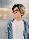 【SAL】外国人風ブロンド×ブラックルーツメンズセンターパート