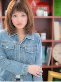 オン眉ニュアンスカラーくせ毛風ワンカールc5戸頭20代30代40代
