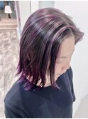 ハイライトバレイヤージュ×ラベンダー