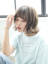 トラ バイ プティパ(Tora by petit pas) 透明感のあるグレージュ×セミウェット外ハネボブ♪♪/前髪