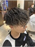 ツイストスパイラルパーマ ハイライト メッシュキャップ