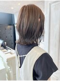福山人気鎖骨ミディ外ハネ大人かわいい20代ショコラベージュ小顔