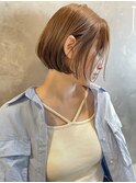 韓国風ボブ タンバルモリ アッシュベージュ内巻きボブ t523