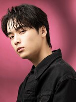 オーシャントーキョー(OCEAN TOKYO) 韓国ヘアカルマパーマコンマバングセンターパート黒髪ウルフ