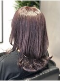 くびれヘア/くびれレイヤー/ラベンダーピンク/おしゃれ女子