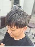 ツーブロショート×オリーブアッシュ