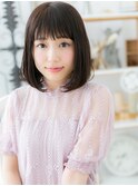 大人可愛い透けバング切りっぱなしボブディc6越谷10代20代30代