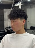 バロックパーマ×テーパーフェード