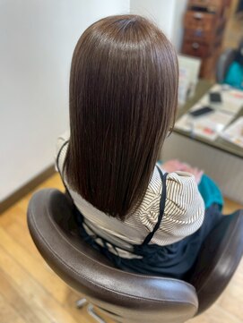 ヴァンカウンシル 清須店(VANCOUNCIL) 透ける艶感◎上品ストレートセミロング/髪質改善/ケアカラー