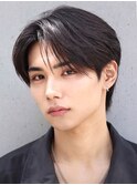 ニュアンスセンターパート毛流れダウンパーマメンズライク