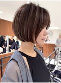 ハイライト/髪質改善/ボブ/ショート/レイヤーカット白髪ぼかし