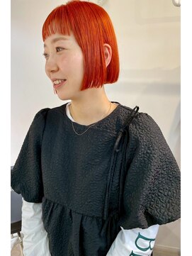  fit stand 千葉/ショートボブ/カット/パーマ/ダブルカラー/トリートメント/縮毛矯正 イメチェン/ピンクベージュ/アンブレラカラー[千葉]