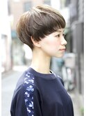 大人可愛い20代30代40代黒髪前下がりショートボブ丸みショート◎