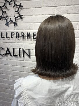 ヘア スパ ビューティー エールフォルム(HAIR SPA BEAUTY YELLFORME) 透明感オリーブグレージュ×外ハネボブ