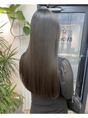 暗髪黒髪韓国ロングストレート 似合わせカット コスメストレート