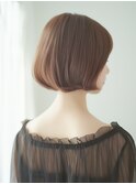 大人可愛い/ショートボブ/丸み/ブラウンベージュ