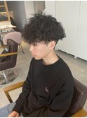 波巻きスパイラルパーマメンズマッシュパーマツイストスパイラル