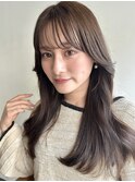 レイヤー/顔まわりカット/グレージュ/暗めカラー/韓国/髪質改善