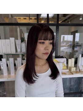 リシェオブヘアー(riche of hair) ボルドーカラー、レイヤースタイル