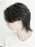 フェザーパーマ/韓国マッシュ/ダークアッシュ/ベリーショート