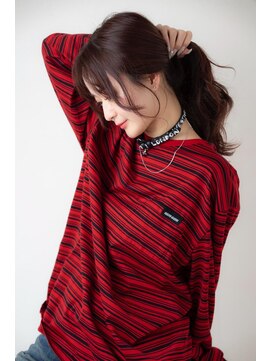 ソース 茨木(SOURCE) 艶髪♪韓国レイヤー×コテ巻きアレンジ