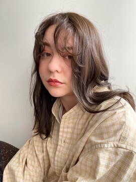 エイチ 天神橋(H) デジタルパーマチェリーブラウンオリーブグレージュロングウルフ