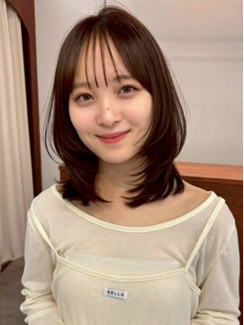 ポーチバイハニー オモテサンドウ(PORCH by HONEY omotesando) ラウンドバングバタフライカットレイヤー/ナチュラルブラウン1