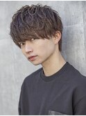 フェザーパーマニュアンスパーマメンズマッシュ王道ヘア