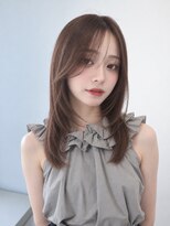 フィーリーカラー 大阪梅田店(feery color) ベージュインナーカラーショートボブレイヤーミディアム前髪
