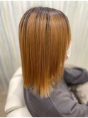 ブリーチ毛ストレート
