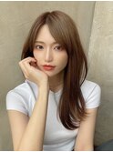 20代30代大人かわいいセミロングヘア★クリスタルベージュ