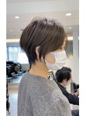 くびれショート/マロンブラウン/大人ショートボブ／山口