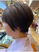 ショートボブ朝のお手入れ簡単20代耳下ポイントカラー札幌美容室