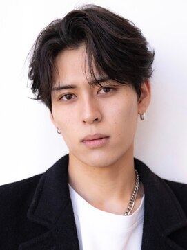 メゾンアルブル 向ヶ丘遊園 登戸(maison ARBLE) メンズ波巻きシャドウパーマアッシュブラック韓国マッシュウルフ