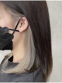 20代30代40代ストレートインナーカラーホワイトアッシュ美肌