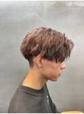 〈k10〉メンズパーマブリーチフェードツーブロックスパイラル