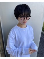 エアー 青山(AIR) 前髪あり耳掛け丸みくびれショートボブ20代30代40代50代60代