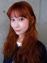 オーオシカシカスペース(OOO YY Space)&nbsp;ロングパーマ×オレンジブラウンで外国人風ヘア