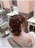 髪の毛リボンハーフツイン