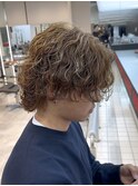渋谷サーフカールメンズボブウルフカット波巻きスパイラルパーマ