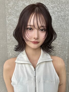 ウルフレイヤーボブ×ラベンダーグレージュ