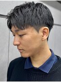 刈り上げアップバングスパイキーショートパーマスパイラルパーマ