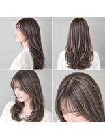 アース 川口店(HAIR&MAKE EARTH) 自然な透明感で魅せる 大人の白髪ぼかしロング
