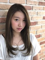 フェリシータ 服部店(felicita) かき上げバング×ひし形シルエット★グレージュロング