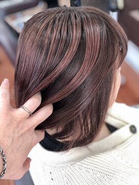 アリエス Aries 上赤江店 30代40代50代/ミディアム×ピンクブラウン/白髪染め