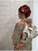 編み込みヘアセット