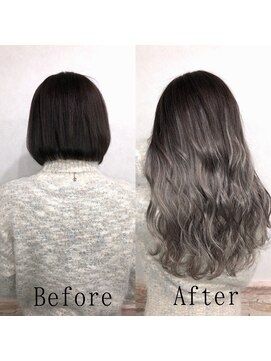 あるじゃんすー 名古屋店 ペールシルバー#大人ヘルシーヘア#小顔ヘア#シールエクステ#大須