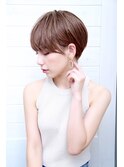[OCEAN Hair&Life藤原純]ピンクベージュカラー耳かけショート☆